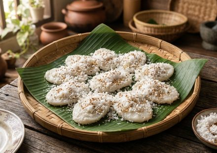 Filipino palitaw rice cake