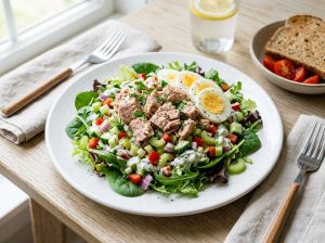 Simple Egg & Tuna Salad Greek Yogurt Plate